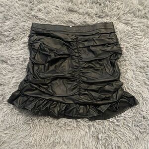 black, leather skirt
